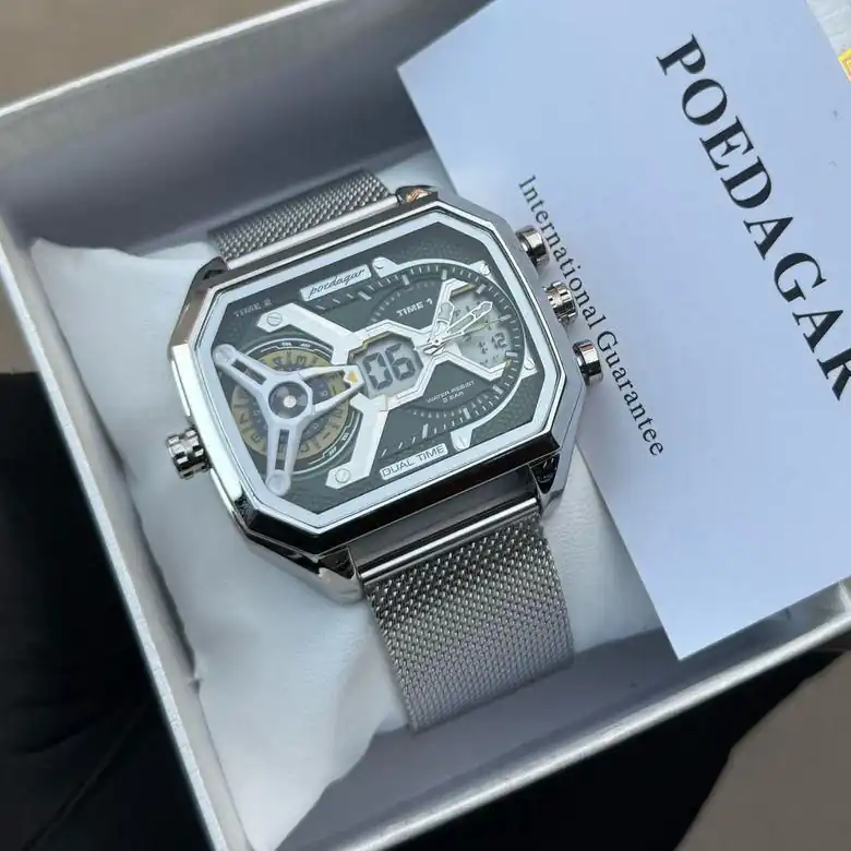 Poedagar Dual Analog & Digital Chain Watch